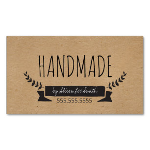 Handmade Rustic Kraft Magnetic Business Card