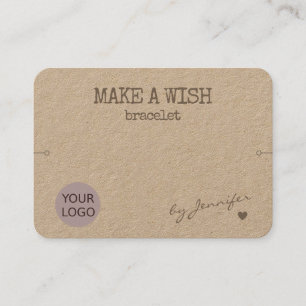 Handmade Rustic Natural Paper Bracelet Holder Business Card