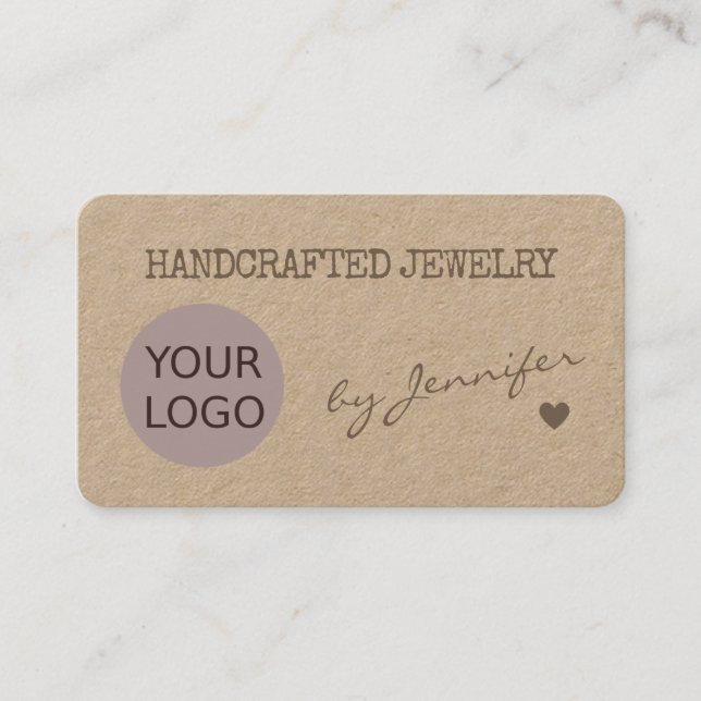 Handmade Rustic Natural Paper Handcrafted Name Business Card (Front)