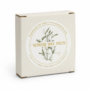 Handmade Seaweed Wax Melts Round Sticker