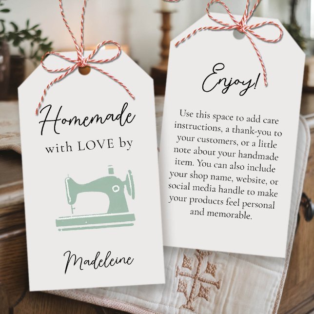 Handmade Sewing Artisan Crafter Quilter Sage Label (sewing quilting sew handmade artisanal homemade product tag gifting christmas bridal baby shower)