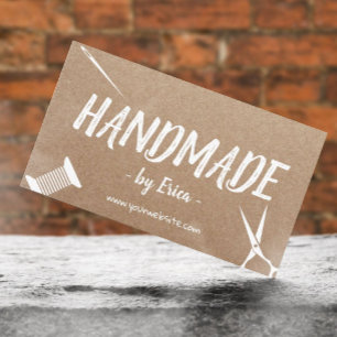Handmade Sewing Crafts Rustic Kraft Business Card