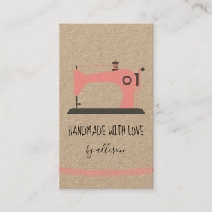 handmade sewing machine custom boutique typography business card