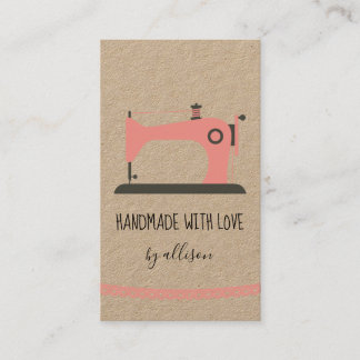 handmade sewing machine custom boutique typography business card
