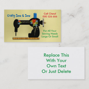 Handmade Sewing Repairs Dressmaker Business Card