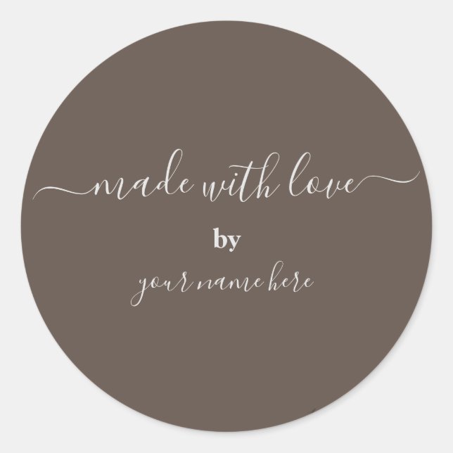 Handmade Simple Elegant Packaging Classic Round St Sticker (Front)