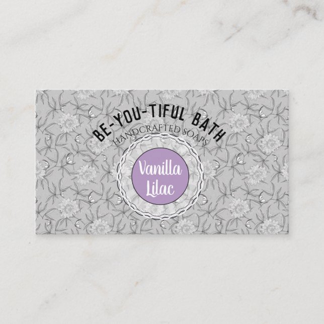Handmade soap bath scent business card (Front)