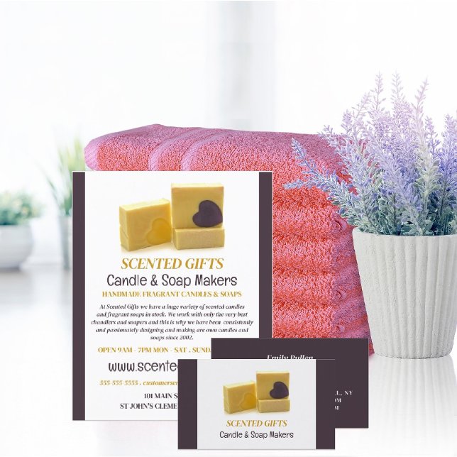 Handmade Soap, Candle & Soap Maker Business Card (Creator Uploaded)