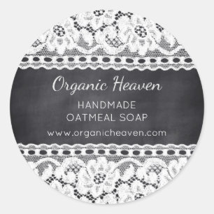 Handmade Soap Label Chalkboard Vintage Lace Custom