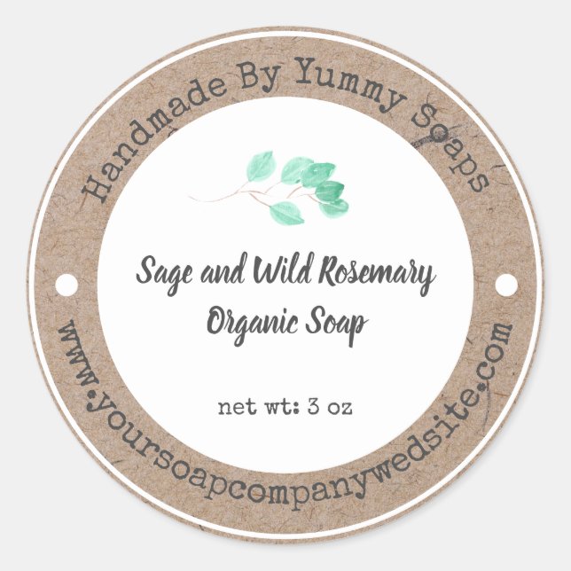 Handmade Soap  Label | Faux Kraft Paper (Front)