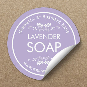 Handmade Soap Making Vintage Floral Lavender Classic Round Sticker
