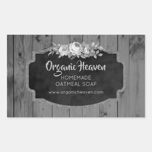 Handmade Soap Rustic Grey Wood Product Label (Front)