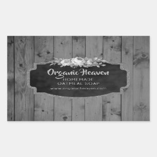 Handmade Soap Rustic Grey Wood Product Label