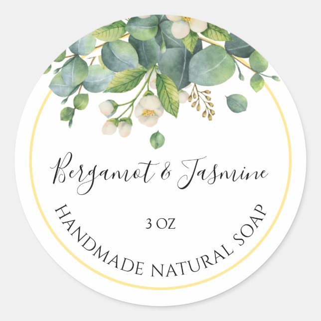 Handmade Soap Sticker Floral Bergamot and Jasmine (Front)