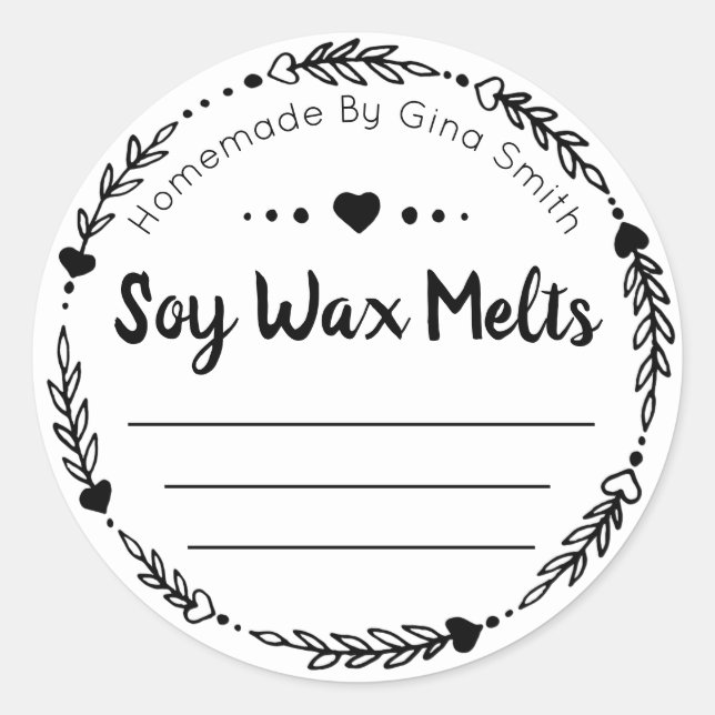 Handmade Soy Wax Melt Classic Round Sticker (Front)