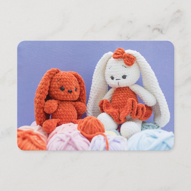 Handmade-style with Сrochet Bunny Enclosure Card (Front)