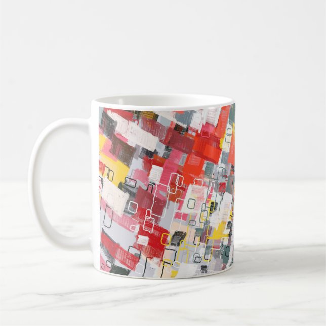 Handmade surreal abstract pattern. Modern artistic Coffee Mug (Left)