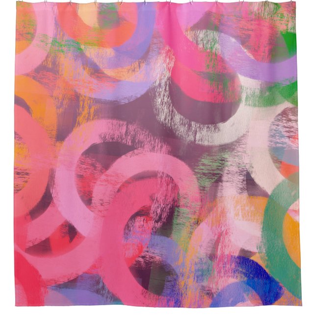 Handmade surreal abstract pattern. Modern artistic Shower Curtain (Front)