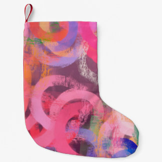 Handmade surreal abstract pattern. Modern artistic Small Christmas Stocking