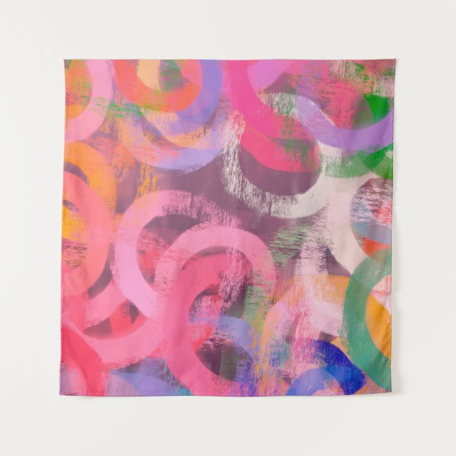 Handmade surreal abstract pattern. Modern artistic Tapestry (Front)