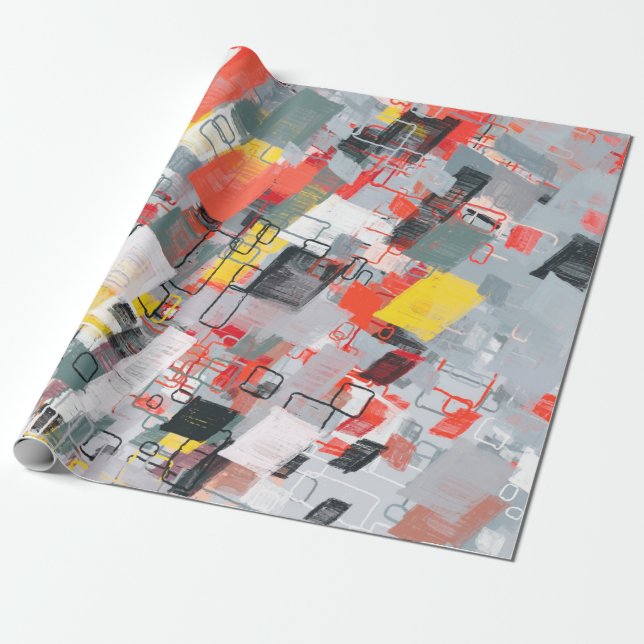 Handmade surreal abstract pattern. Modern artistic Wrapping Paper (Unrolled)