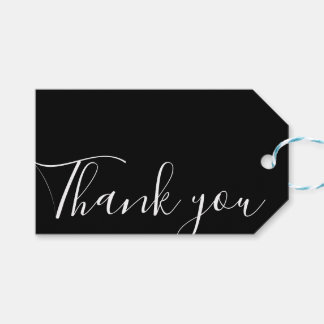 Handmade thank you minimalist modern black & white gift tags