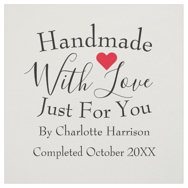 Handmade Uncut Personalised Quilt Sewing Labels Fabric (Swatch)