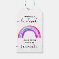 Handmade Vibrant Rainbow Editable Text Gift Tags