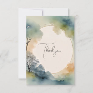 Handmade Watercolor Funeral Thank You Card