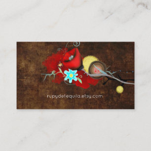 Handmade Watercolour Unique Flowers Business Card