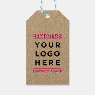 Handmade Website Your Business Logo Custom Pink Gift Tags
