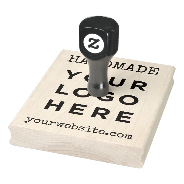 Handmade Website Your Business Logo Custom Rubber Stamp (Stamp)