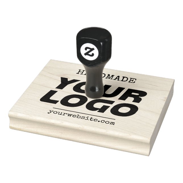Handmade Website | Your Business Logo Horizontal Rubber Stamp (Stamp)