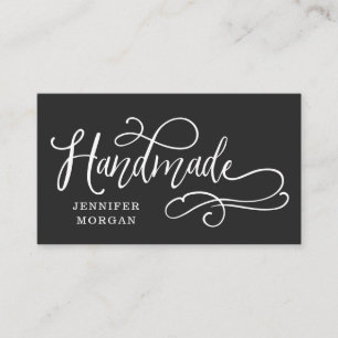handmade whimsical script business card
