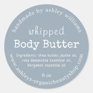 Handmade Whipped Body Butter Blue Business Classic Round Sticker