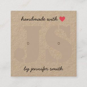 Handmade with Heart Earrings Studs Display Card