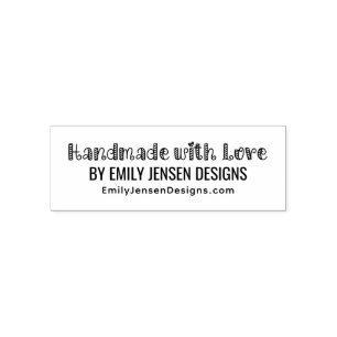 Handmade with Love #1 Business Name Website URL Self-inking Stamp