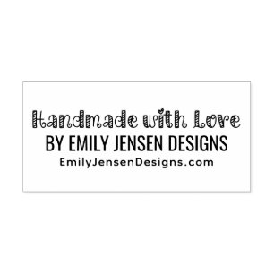 Handmade with Love #1 Business Name Website URL Self-inking Stamp