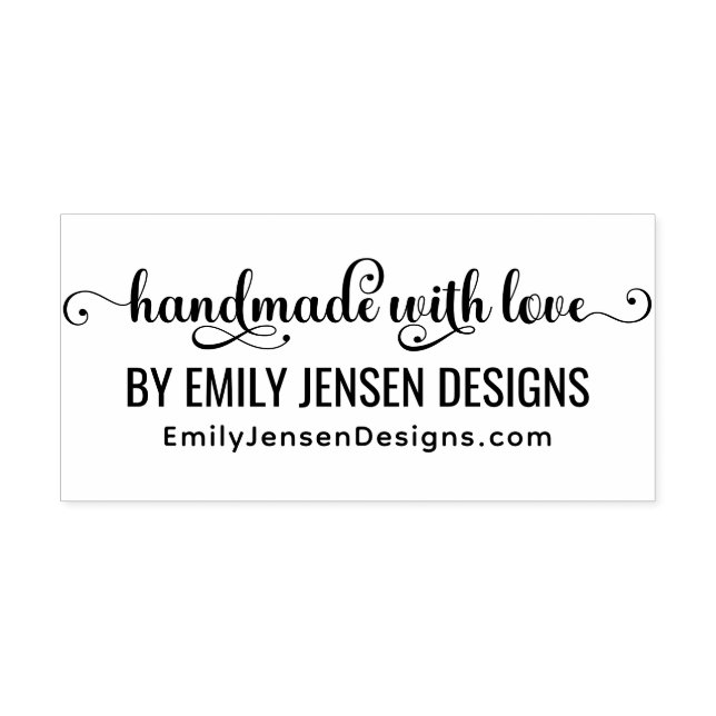 Handmade With Love #3 Business Name Website URL Self-inking Stamp (Design)