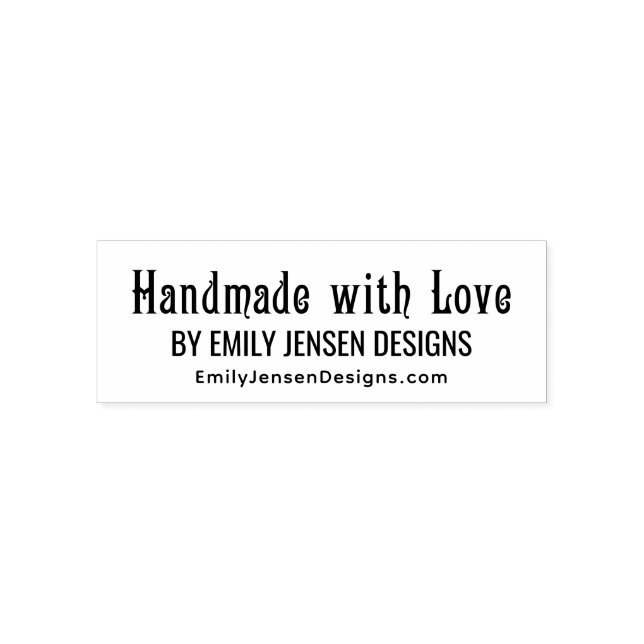 Handmade With Love #5 Business Name Website URL Self-inking Stamp (Design)