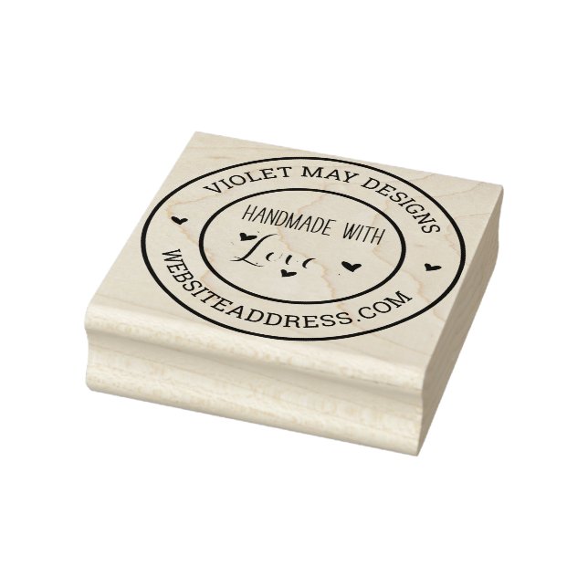Handmade with Love - Add your name and website Rubber Stamp (Stamp)