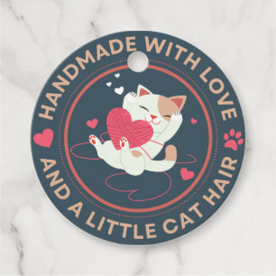 Handmade with love and cat hair - gift tag