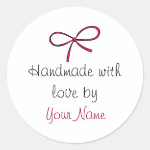 Handmade with Love Bow Sticker