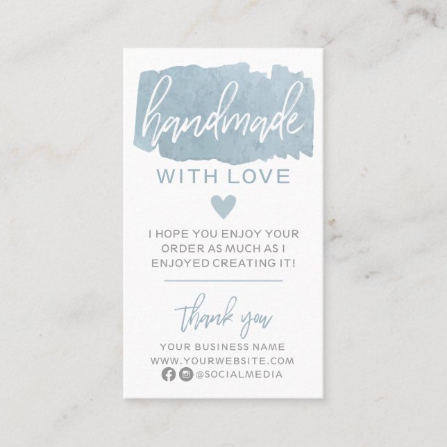 Handmade With Love Business Card (Front)