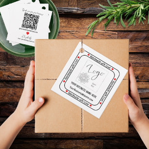 Handmade with Love Business Promotional Insert Favour Tags