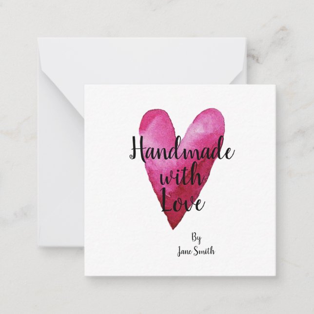Handmade with Love By Gift Tags Card (Front)