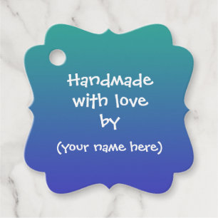"Handmade With Love By" Personalised Tags