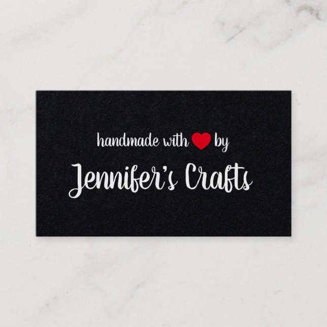 Handmade with Love by Seller Red Heart Business Card (Front)