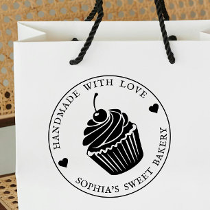 Handmade with love Cake Bakery Sweet Homemade Rubber Stamp