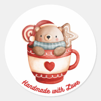 Handmade with Love Christmas Sticker